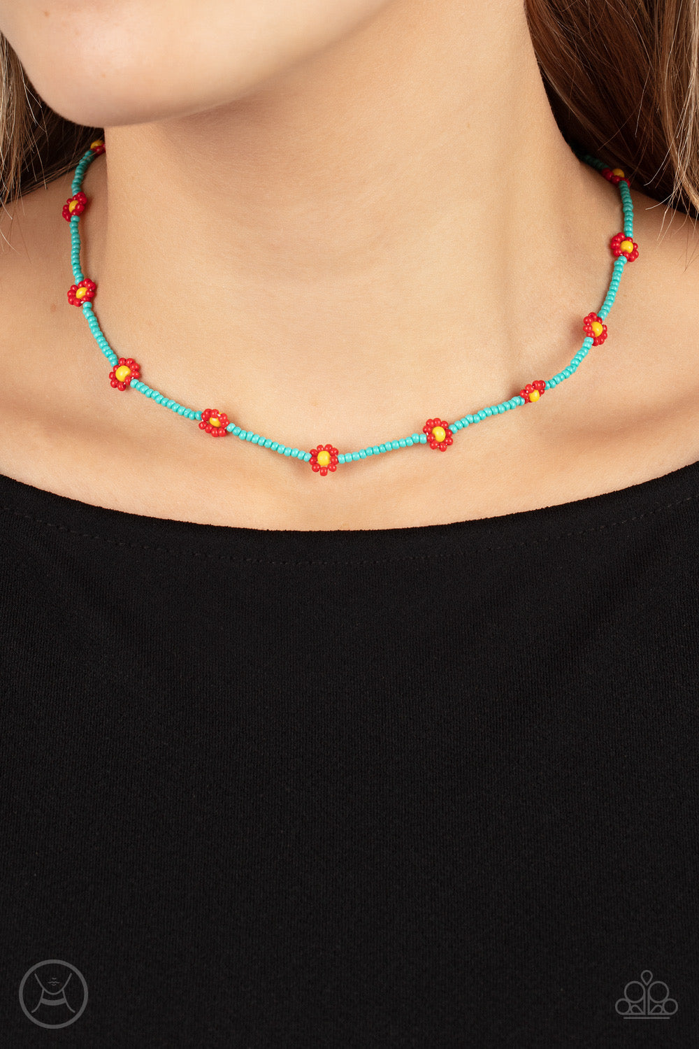 Red Daisy Necklace