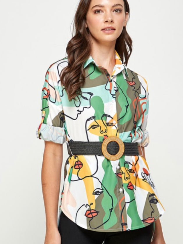 Green Abstract Tunic